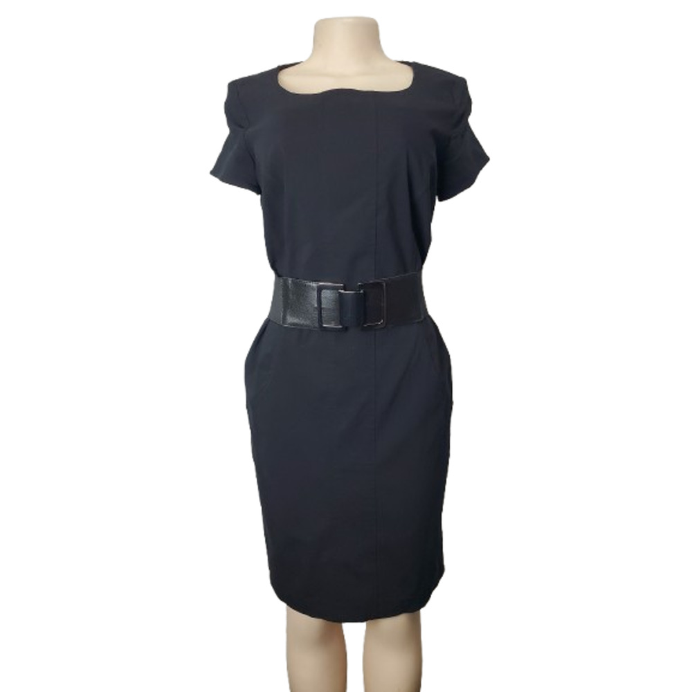 Style & Co women's women's black belted dress size 10